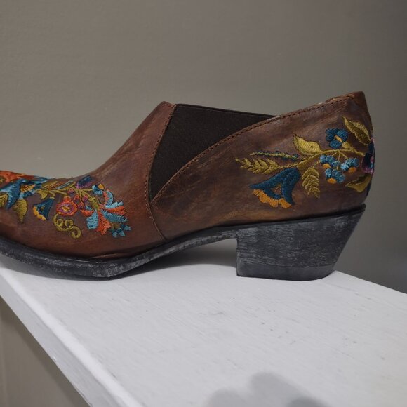 Old Gringo - floral embroidered ankle booties - NWOT - size 8 (but fits 8.5) - Picture 5 of 9
